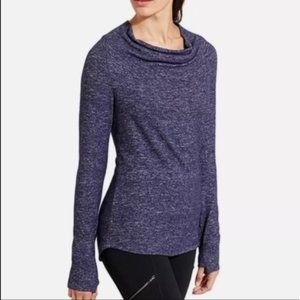 Athleta Grateful Blue Cowl Neck Long Sleeve Top